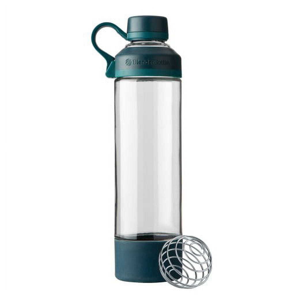 BlenderBottle Mantra Glass Shaker Cup 20oz Deep Sea Blue