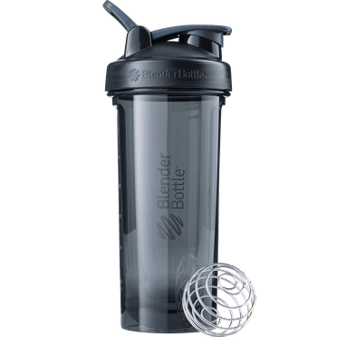 BlenderBottle Pro Series 28 oz Jet Black Shaker Cup with Wide Mouth and Flip-Top Lid