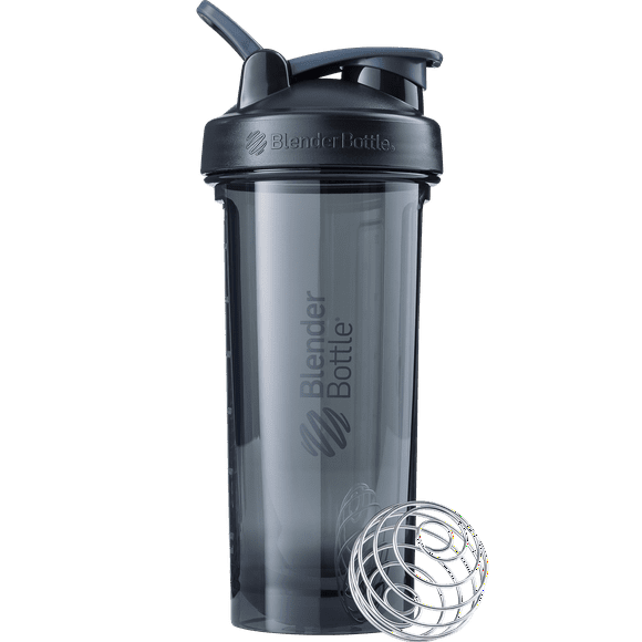 BlenderBottle Pro Series 28 oz Jet Black Shaker Cup with Wide Mouth and Flip-Top Lid