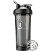 BlenderBottle Pro Series 28 oz Tritan Black Harry Potter Deathly Hallows Shaker Cup with Wide Mouth and Flip-Top Lid