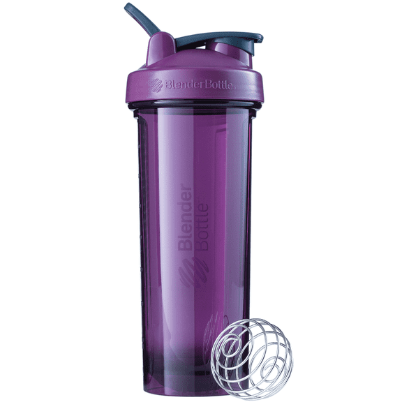 BlenderBottle Pro Series 32 oz Tritan Purple Plum Shaker Cup with Wide Mouth and Flip-Top Lid