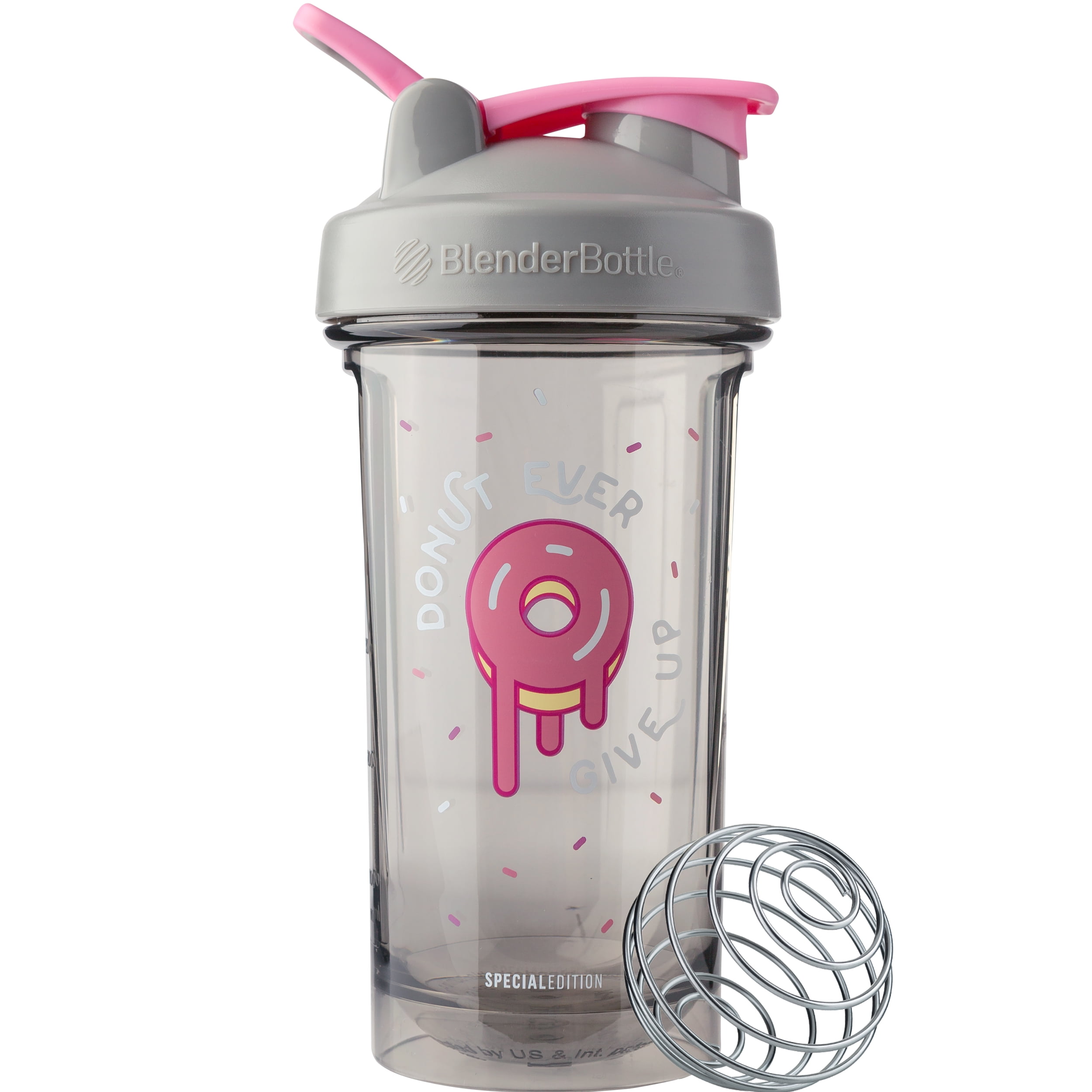 Blender Bottle Shake Cup with Mixing Ball with Motivational Message, I  don't stop when I'm tired, I stop when I'm done