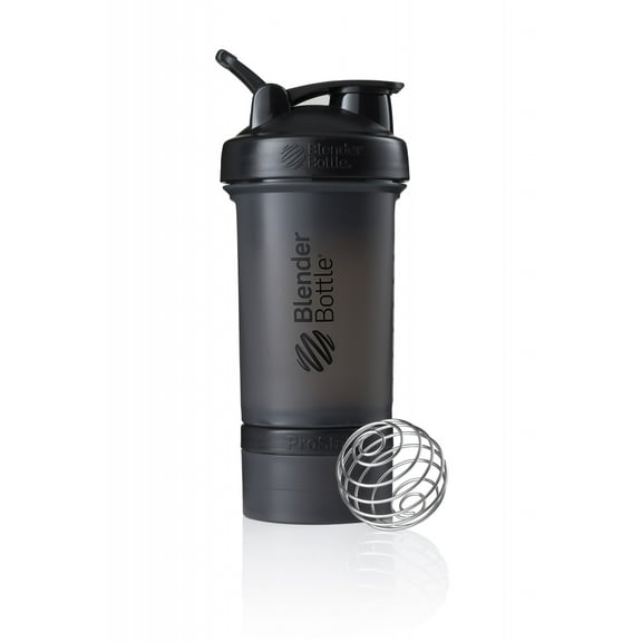 BlenderBottle ProStak 22 oz Charcoal Black Shaker Cup with Flip-Top and Wide Mouth Lid
