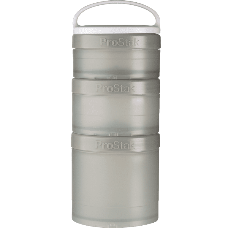 BlenderBottle 22oz ProStak Shaker with 2 Storage Jars FC White