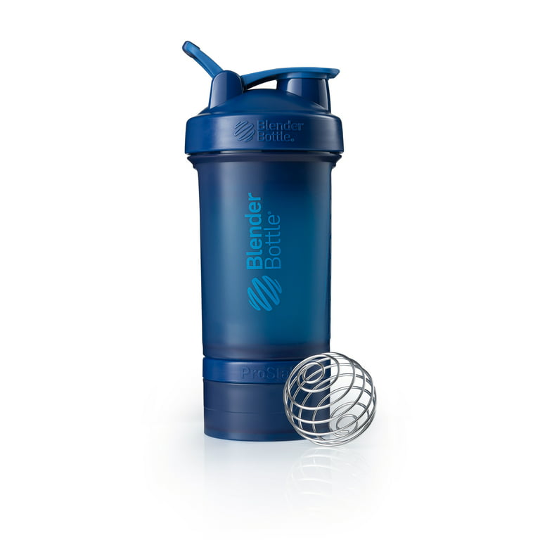 BlenderBottle Shaker Bottle with Pill Organizer and Storage for Protein