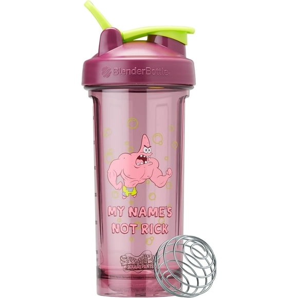 BlenderBottle Spongebob Shaker Bottle Pro Series Perfect for Protein Shakes and Pre Workout, 28-Ounce, Red, My Names Not Rick