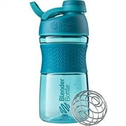 BlenderBottle SportMixer 20 oz Tritan Green Teal Shaker Cup with Twist Cap and Textured Grip