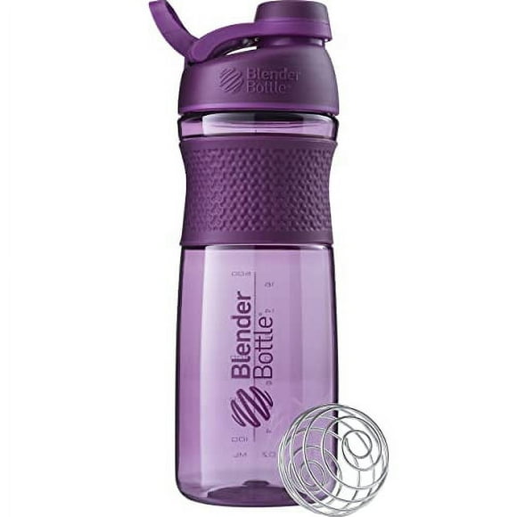 BlenderBottle SportMixer Shaker Bottle Perfect for Protein Shakes and Pre Workout, 28-Ounce, Plum, 1 Count (Pack of 1)