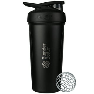 BlenderBottle Radian 26 oz Black Solid Print Shaker Cup with Screw Cap and  Wide Mouth Lid