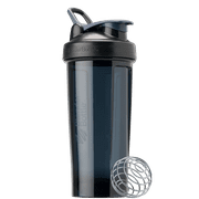 BlenderBottle Strada Shaker Bottle, 28 oz, Tritan Plastic, Leakproof Flip Cap, Wire Whisk Ball, BPA-Free, Black Nightshade