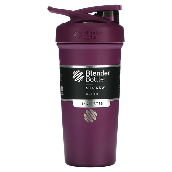 BlenderBottle Strada Shaker Cup Stainless Steel, 24 Oz., Plum