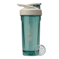 thumbnail interactive-video image 1 of BlenderBottle Strada Shaker Bottle, 28 oz, Tritan Plastic, Leakproof Flip Cap, Wire Whisk Ball, BPA-Free, Green/Tan, 1 of 5