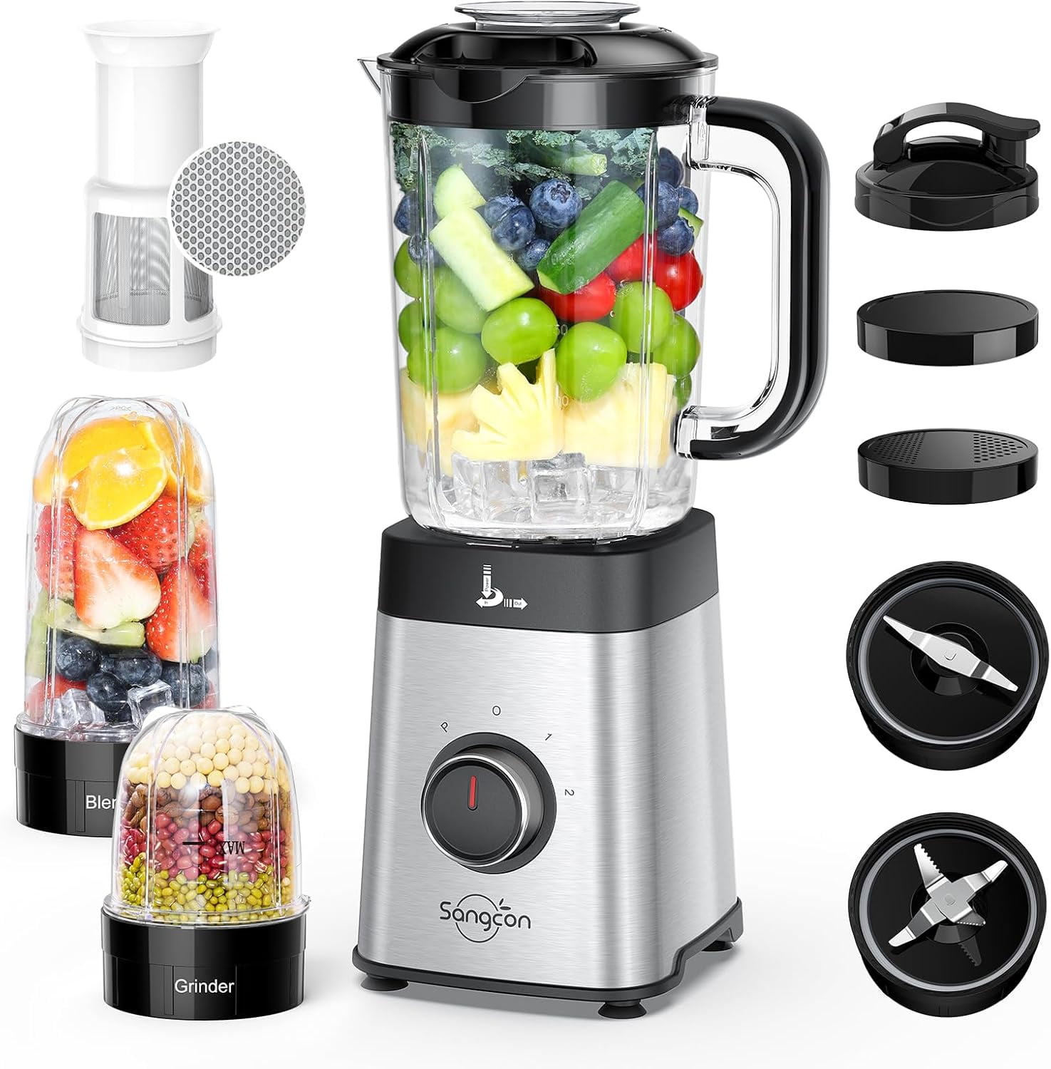 Blenders and Food Processor Combo for Kitchen, 5 in 1 Blender for Shakes and Smoothies, Meat