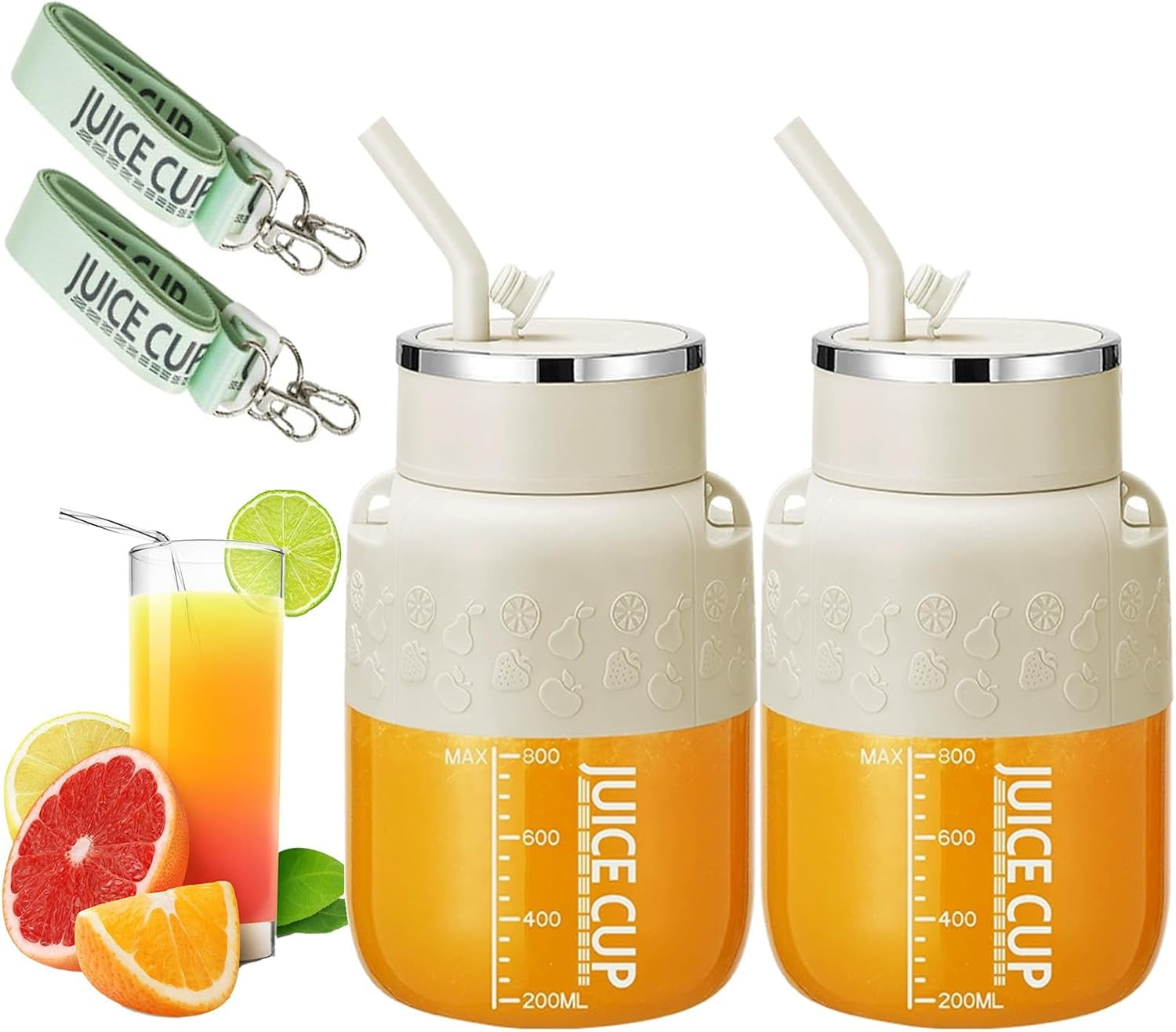 Blendgo 800 Portable Blender (1pc Green) – 28oz Cup with Lid/Straw/Shoulder Strap, Type-C USB Rechargeable BPA-Free for Shakes/Smoothies (Gym/Travel/Kitchen)​