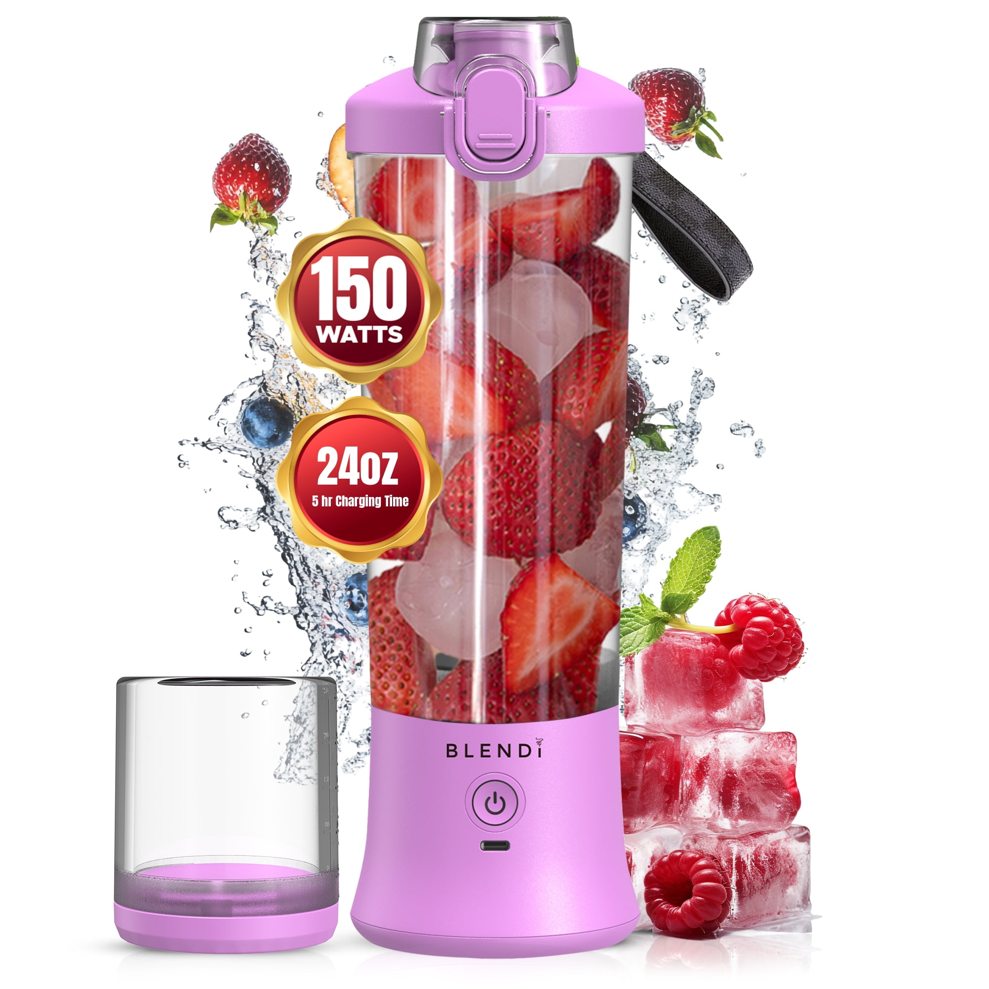 Blendi X 24 oz BPA-Free Rechargable Portable Blender, Purple