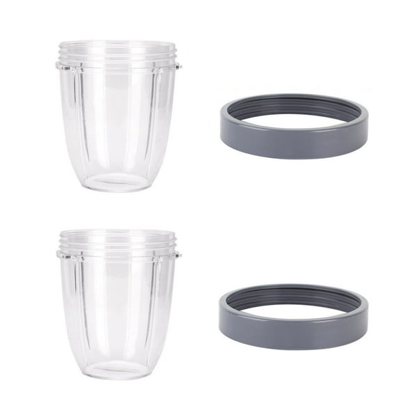 Blendin 2 Pack 18oz Short Capacity Cup with Lip Rings, Compatible with Nutribullet Blenders