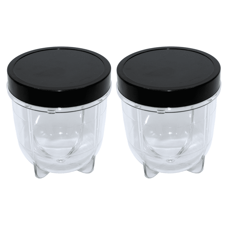 Blendin 2 Pack Short Cup with Black Jar Lid, Compatible with Original Magic  Bullet Blender Juicer MB1001 250W