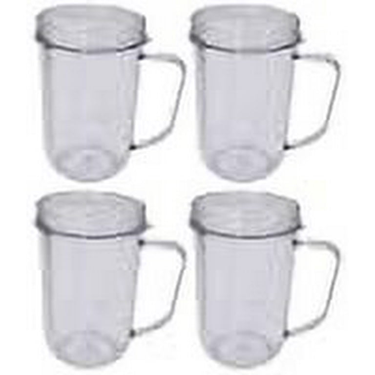Blendin 4 Pack 16 Ounce Party Mugs Cups Compatible with Original Magic Bullet Blender MB1001
