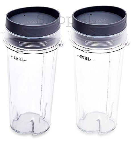 DSYJ Blendin Pack of 2 Blender Cups for Ninja Replacement Parts Single Serve Cup BL770 BL780 BL660 16-Ounce Auto iQ Blade