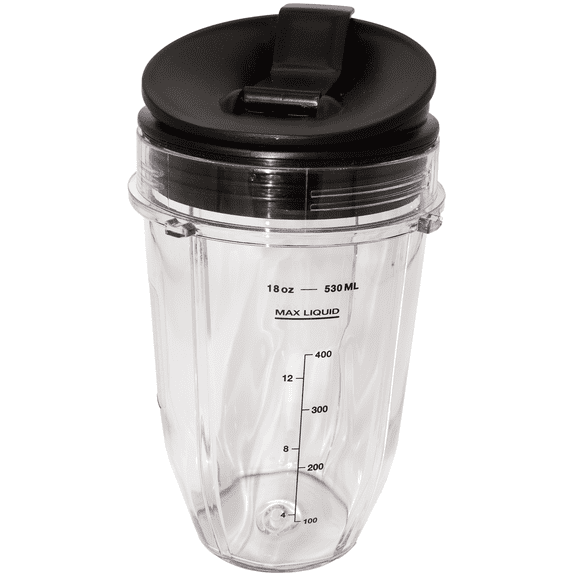Blendin Replacement Jar with Sip N Seal Lid, Compatible with Nutri Ninja Auto IQ and Duo Blenders (1, 18 Ounce)