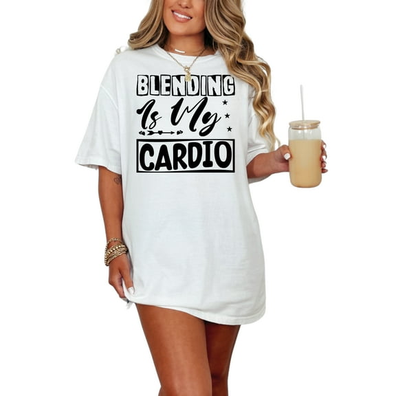 Blending Is My Cardio Unique Fun, Fitness & Makeup, White Comfort Colors T-Shirt, Small