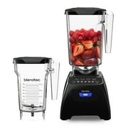 blendtec classic 575 blender - wildside+ jar 90oz and fourside jar 75 oz bundle - professional-grade power - self-cleaning - 4 pre-programmed cycles - 5-speeds - black