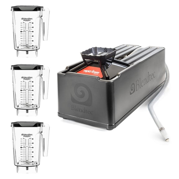 Blendtec Commercial Rapid Rinse Station + WildSide Jar 3-Pack