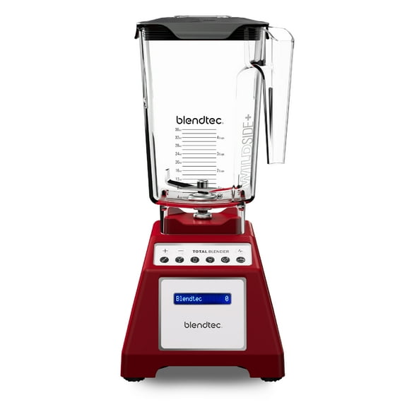 Blendtec Total Classic Original Blender and 90 oz Wildside+ Jar - Kitchen Blender Bundle - Red