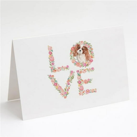 Blenhiem Cavalier Spaniel Love Greeting Cards and Envelopes Pack of 8 7 in x 5 in