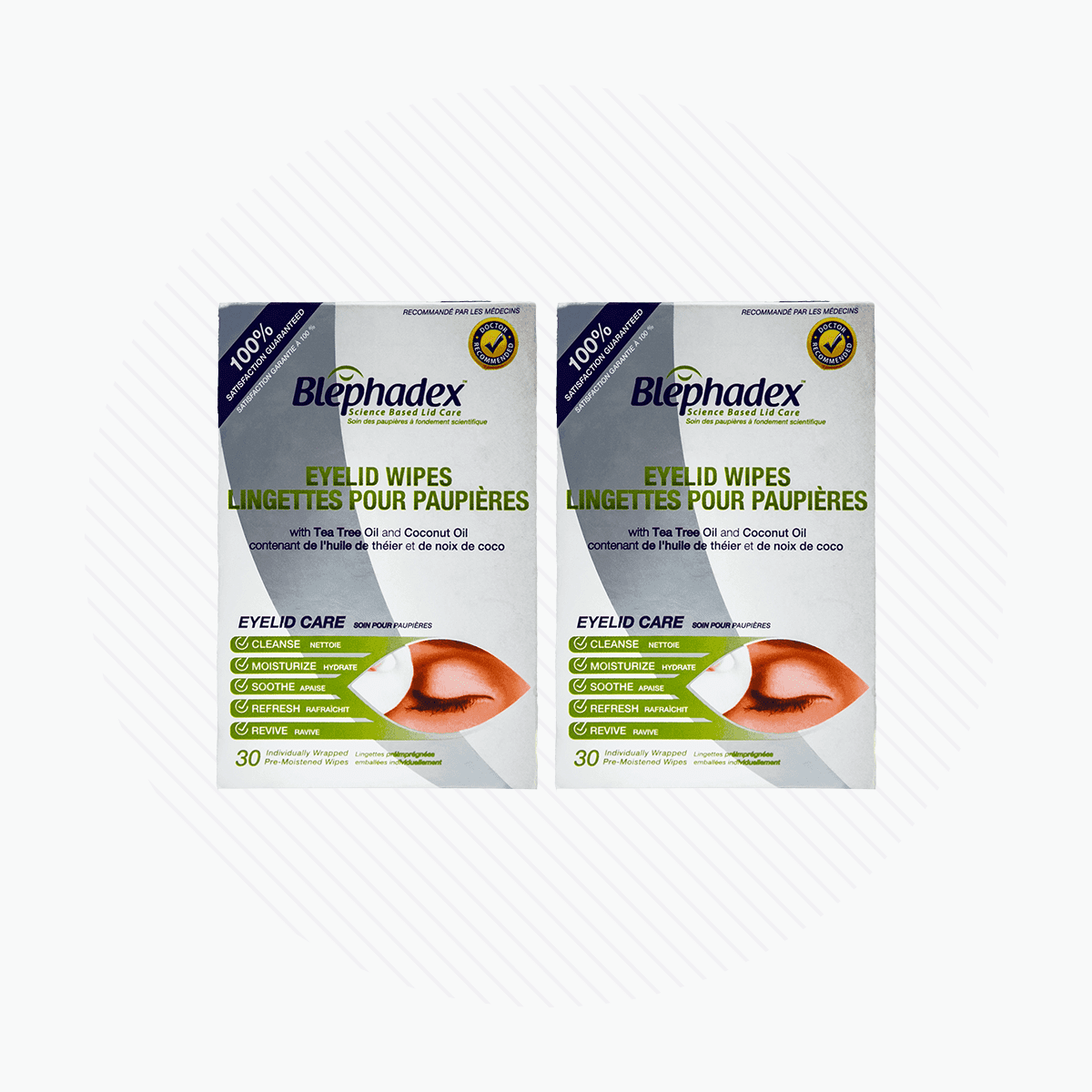 Blephadex Eyelid Wipes (2 Month Supply, 2 Boxes of 30) 2Pack