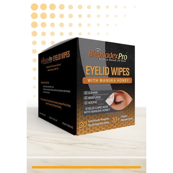 Blephadex Pro with Tea Tree and Coconut Oil + Medicinal-Grade Manuka Honey 30 Wipes