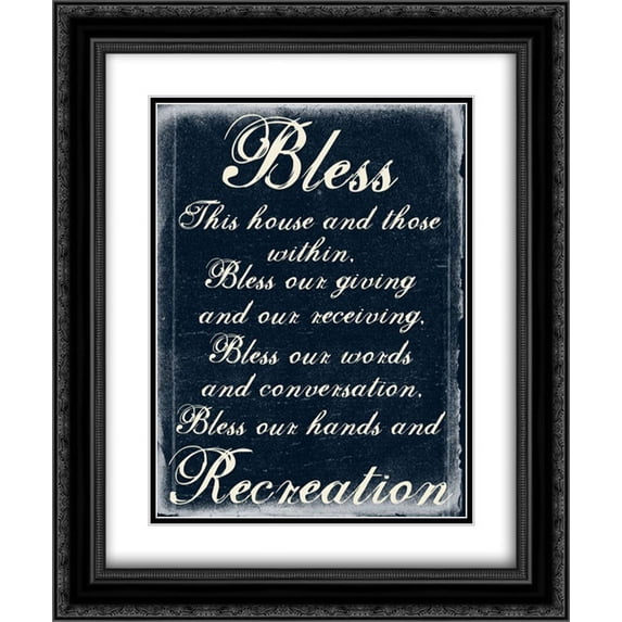 Bless B 2x Matted 20x24 Black Ornate Framed Art Print by Lewis, Sheldon