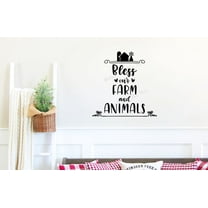 Bless Our Farm and Animals: Rustic Wall Decal for Country Home Decor - Quote Decals for Wall - Die-Cut Vinyl Wall Art - Quotes Wall Decor for Living Room, Kitchen - 23x23 - Inch, Black