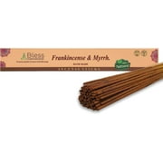 Bless Frankincense and Myrrh 100% Natural Handmade Hand Dipped Incense Sticks Organic Chemicals Free for Purification Relaxation Positivity Yoga Meditation The Best Woods Scent (25 Sticks (40GM))