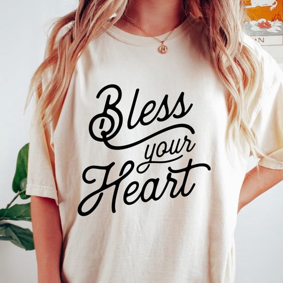 Bless Your Heart Comfy Shirt, Retro Southern Tshirt, Western Country Shirt, Trendy Southern Country Oversized Tee WHITE Unisex S-5XL Hot Trending Shirt, Vintage Birthday Gift