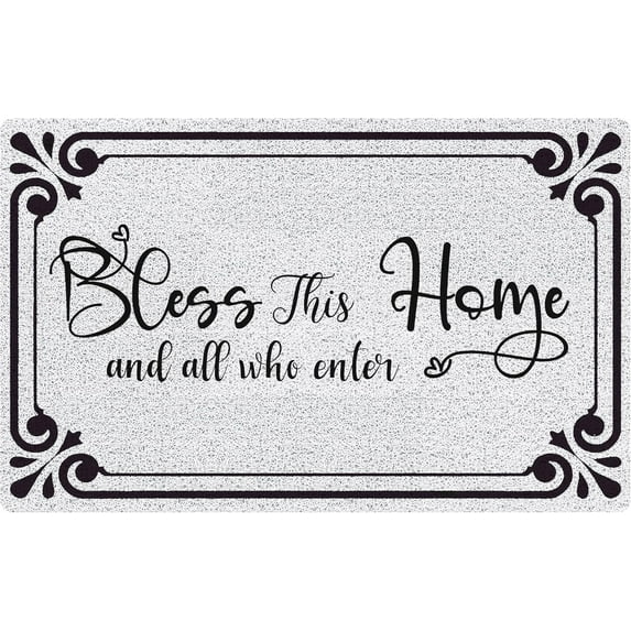 Bless This Home and All Who Enter Mats for Front Door Entry Front Porch Doormat Non-Slip Carpet Rugs Floor Mat Decorative for Home Bathroom Kitchen Indoor 18x30 Inch