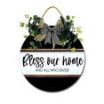 thumbnail image 1 of Bless Our Home And All Who Enter Sign Front Door Porch Decorations, Round Rustic Wood Hanging Sign for Farmhouse Porch Outdoor Home Holiday Front Door Sign Decor, 1 of 5