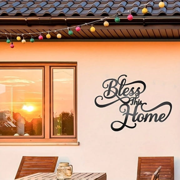 "Bless This Home" Metal Wall Art - Elevate space ideal for living rooms, waterproof, rust-resistant,Suitable for modern home decor, bedroom decor, process, high-quality materials, easy to install