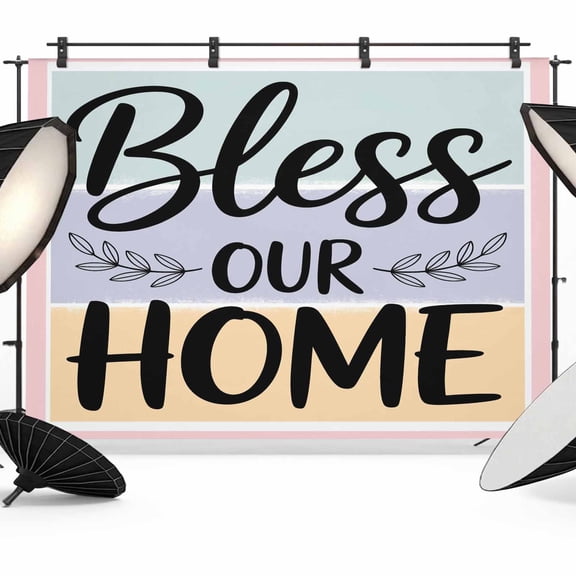 Bless Our Home Photography Backdrop 7x5FT, Leaf Color Block Stripe Photo Backdrops, Background for Photography Studio Photo Studio Background, Back Drop for Photoshoot