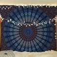 thumbnail image 1 of Bless International Indian hippie Bohemian Psychedelic Golden Blue Peacock Mandala Wall hanging Bedding Tapestry (Blue Green, King (88x104Inches)(225x265Cms)), 1 of 3