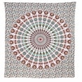 thumbnail image 1 of Bless International Indian hippie Bohemian Psychedelic Golden Blue Peacock Mandala Wall hanging Bedding Tapestry (Floral Gold, King (88x104Inches)(225x265Cms)), 1 of 4