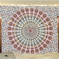 thumbnail image 1 of Bless International Indian hippie Bohemian Psychedelic Golden Blue Peacock Mandala Wall hanging Bedding Tapestry (Floral Gold, Poster (30x40Inches)(76x101cms)), 1 of 4
