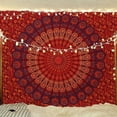 thumbnail image 1 of Bless International Indian hippie Bohemian Psychedelic Golden Blue Peacock Mandala Wall hanging Bedding Tapestry (Golden Brown Maroon, Medium (54x60Inches)(137x152cms)), 1 of 4