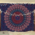 thumbnail image 1 of Bless International Indian hippie Bohemian Psychedelic Golden Blue Peacock Mandala Wall hanging Bedding Tapestry (Midnight Blue, Medium(54x60Inches)(137x152cms)), 1 of 4