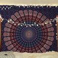 thumbnail image 1 of Bless International Indian hippie Bohemian Psychedelic Golden Blue Peacock Mandala Wall hanging Bedding Tapestry (Midnight Blue, Queen (84x90Inches)(215x230Cms)), 1 of 4