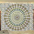 thumbnail image 1 of Bless International Indian hippie Bohemian Psychedelic Golden Blue Peacock Mandala Wall hanging Bedding Tapestry (Yellow Green, Medium (54x60Inches)(137x152cms)), 1 of 4