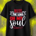 thumbnail image 1 of Bless The Lord Oh My Soul Tee | Men Crew Neck Black Casual Graphic Thirts, Fashionable and Trendy, Comfortable Outdoor Activity Clothing, Perfect for Alleason, Regular Fit, Short Sleeves, Printed by, 1 of 7