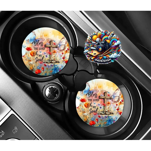 Bless My Soul car coaster l Car Decor l Personalized Car Coasters l Personalized Car Accessories l Gifts for Her l Car Cup Coaster