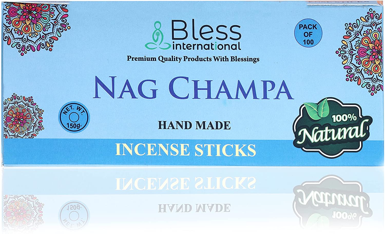 Bless Nag Champa 100 Natural Handmade Hand Dipped Incense Sticks