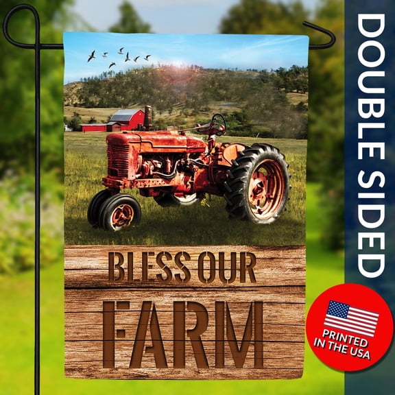 Bless Our Farm Tractor Flag Double Sided Country Decor 1